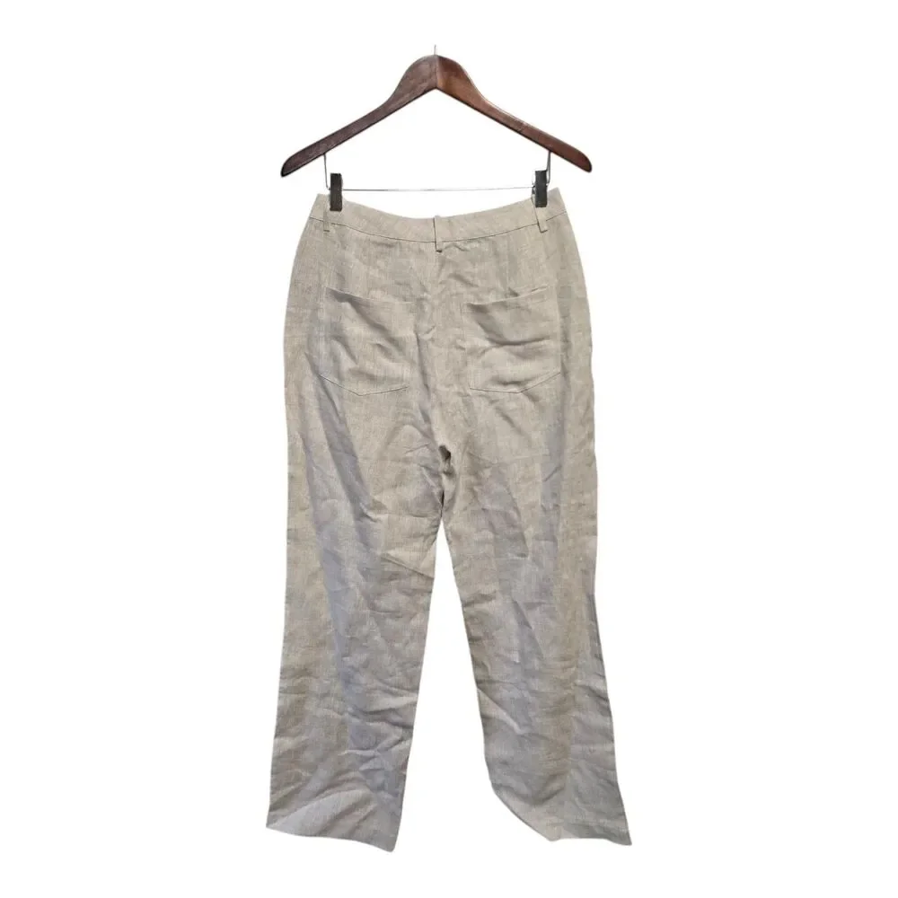 REFORMATION Freddie Linen Pants Oatmeal Beige Neutral Size‎ 8